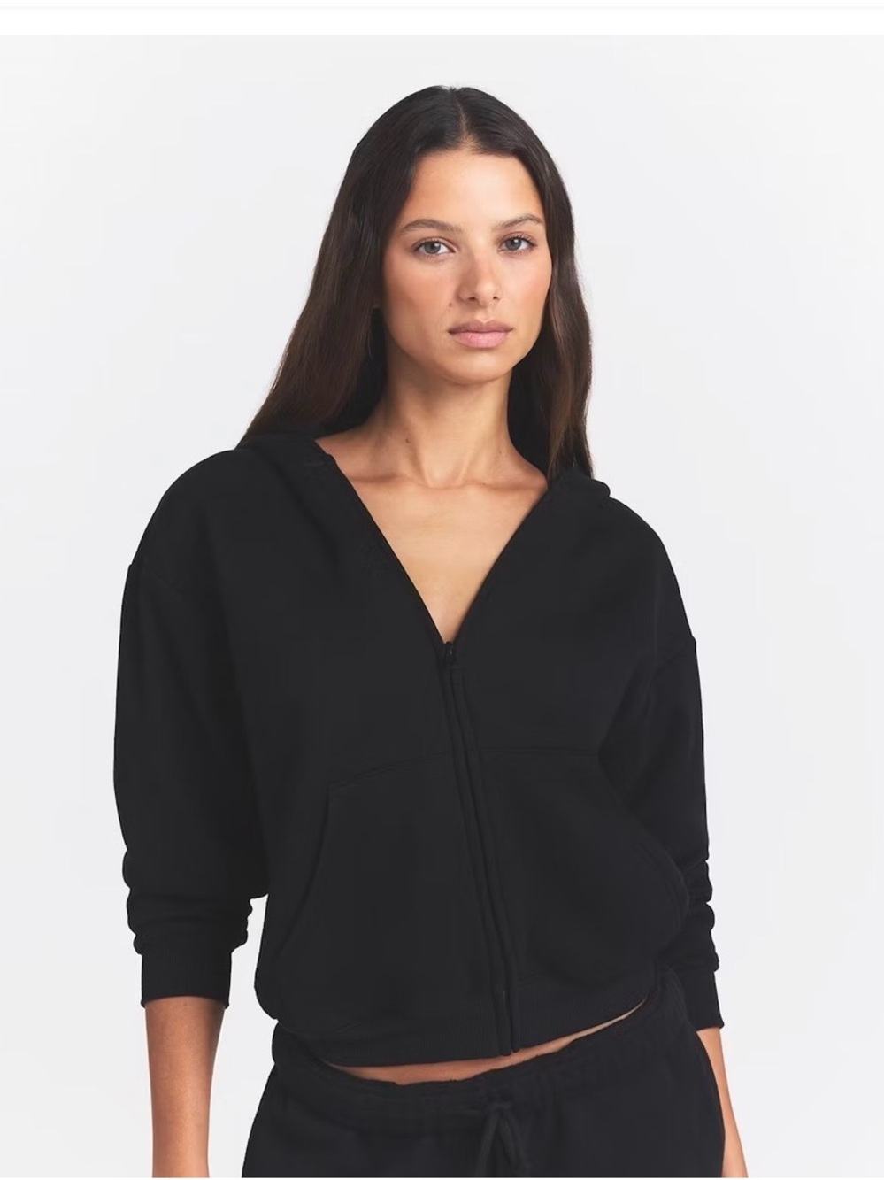 Skims classic zip up hoodie NWT ONYX SIZE M